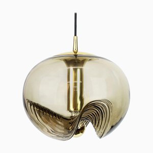 Large German Smoked Glass Pendant Light by Peill & Putzler, 1970s-UGR-1085469