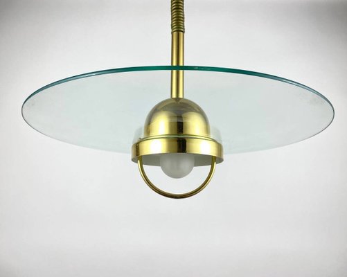 Large German Suspended Glass Disk Ceiling Lamp, 1980s-GYX-1346129