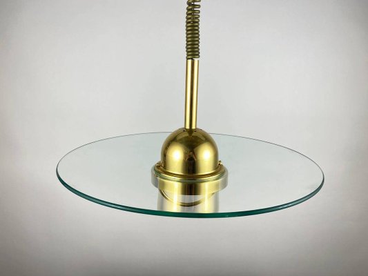 Large German Suspended Glass Disk Ceiling Lamp, 1980s-GYX-1346129