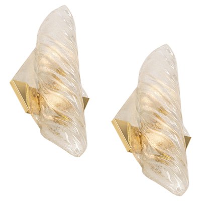 Large German Vanity Angular Murano Glass Sconces by Hillebrand, 1960s, Set of 2-UGR-1091399