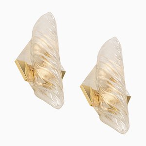 Large German Vanity Angular Murano Glass Sconces by Hillebrand, 1960s, Set of 2-UGR-1091399