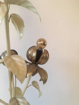 Large Gilded Flower Floor Lamp, 1960s-1970s-LL-1348280