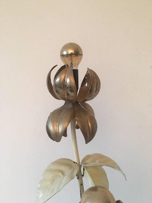 Large Gilded Flower Floor Lamp, 1960s-1970s-LL-1348280