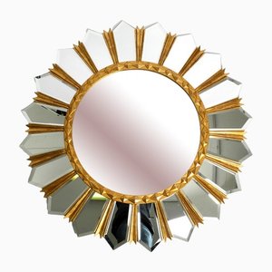 Large Gilded Italian Regency Sunburst Wall Mirror-RR-1290910