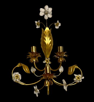 Large Gilded Murano Glass Sconce-JJC-1344399