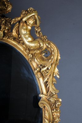 Large Gilded Wall Mirror in Style of F. Linke, Paris-FLW-1401770