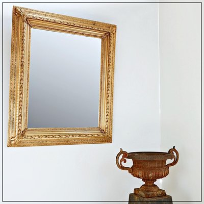 Large Gilded Wood and Stucco Mirror with Foliage-NYF-2019126