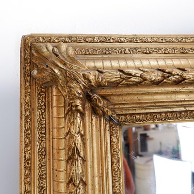 Large Gilded Wood and Stucco Mirror with Foliage-NYF-2019126