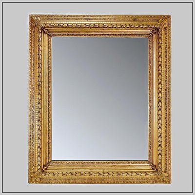 Large Gilded Wood and Stucco Mirror with Foliage-NYF-2019126