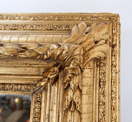 Large Gilded Wood and Stucco Mirror with Foliage-NYF-2019126