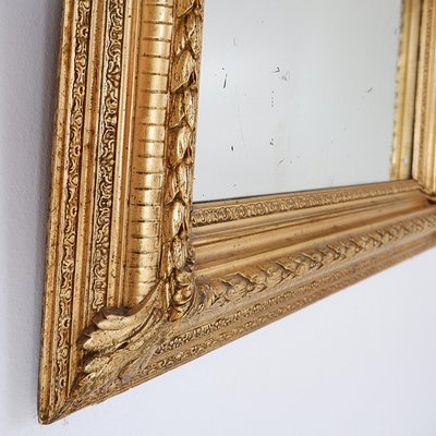 Large Gilded Wood and Stucco Mirror with Foliage-NYF-2019126