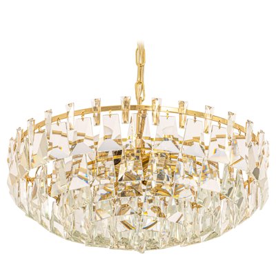 Large Gilt Brass and Crystal Chandelier from Palwa, Germany, 1970s-UGR-1325518