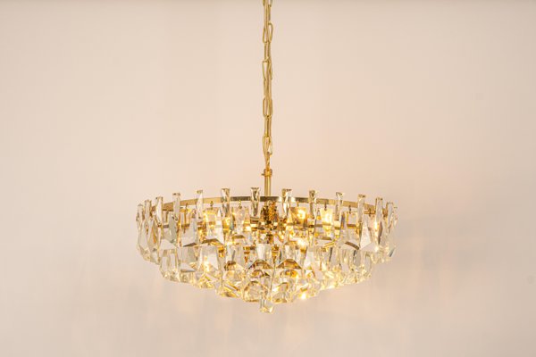 Large Gilt Brass and Crystal Chandelier from Palwa, Germany, 1970s-UGR-1325518