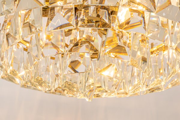 Large Gilt Brass and Crystal Chandelier from Palwa, Germany, 1970s-UGR-1325518