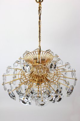 Large Gilt Brass and Crystal Glass Chandelier from Kinkeldey, Germany, 1960s-UGR-1085725