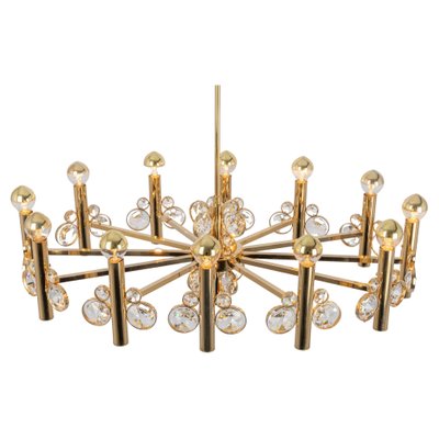 Large Gilt Brass Chandelier attributed to Palwa for Sciolari, Germany, 1970s-UGR-1446849