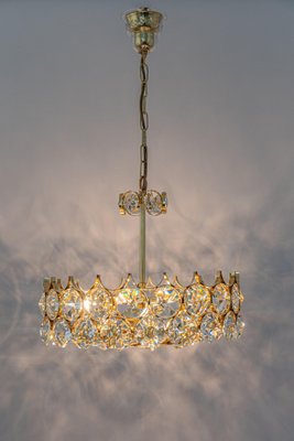 Large Gilt Brass Chandelier attributed to Palwa for Sciolari, Germany, 1970s-UGR-1383220