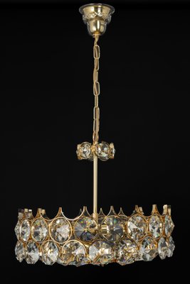 Large Gilt Brass Chandelier attributed to Palwa for Sciolari, Germany, 1970s-UGR-1383220