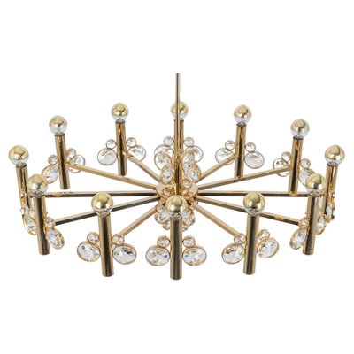 Large Gilt Brass Chandelier attributed to Palwa for Sciolari, Germany, 1970s-UGR-1446849