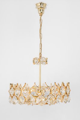 Large Gilt Brass Chandelier attributed to Palwa for Sciolari, Germany, 1970s-UGR-1383220