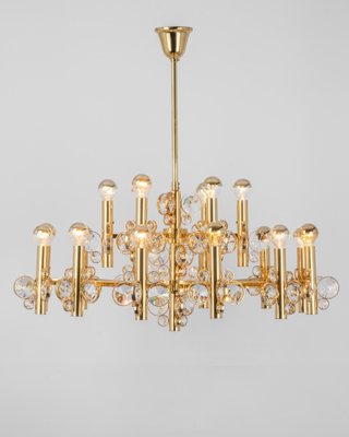 Large Gilt Brass Chandelier attributed to Palwa for Sciolari, Germany, 1970s-UGR-1446853