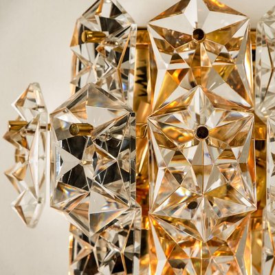 Large Gilt Brass & Faceted Crystal Sconce from Kinkeldey-VDW-824819