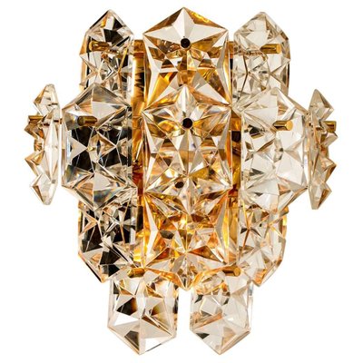 Large Gilt Brass & Faceted Crystal Sconce from Kinkeldey-VDW-824819