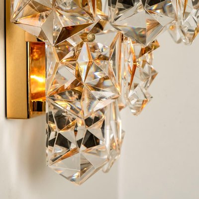 Large Gilt Brass & Faceted Crystal Sconce from Kinkeldey-VDW-824819