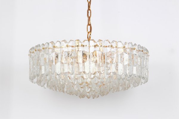 Large Gilt Brass Glass Chandelier Palazzo from Kalmar, Austria, 1970s-UGR-1085830