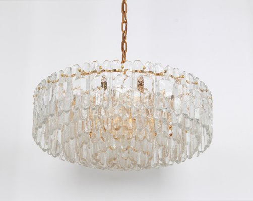 Large Gilt Brass Glass Chandelier Palazzo from Kalmar, Austria, 1970s-UGR-1085830