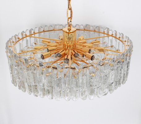 Large Gilt Brass Glass Chandelier Palazzo from Kalmar, Austria, 1970s-UGR-1085830