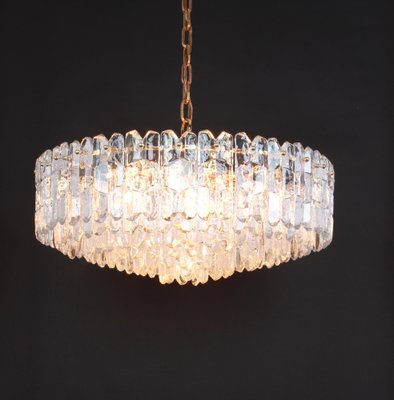 Large Gilt Brass Glass Chandelier Palazzo from Kalmar, Austria, 1970s-UGR-1085830