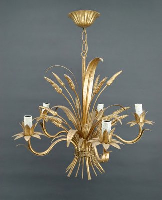 Large Gilt Chandelier from Maison Jansen, 1950s-XNH-1804520