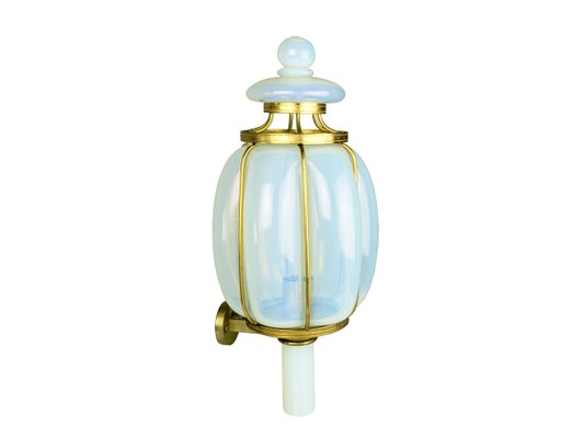 Large Gilted Metal & Iridescent Murano Glass Sconce, 1940s-RD-2022641