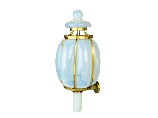 Large Gilted Metal & Iridescent Murano Glass Sconce, 1940s-RD-2022641