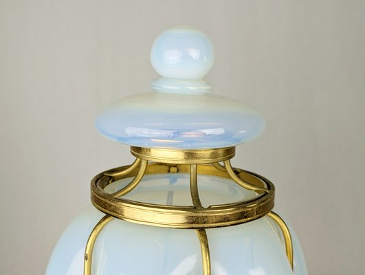 Large Gilted Metal & Iridescent Murano Glass Sconce, 1940s-RD-2022641