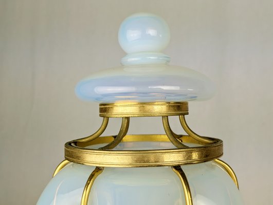 Large Gilted Metal & Iridescent Murano Glass Sconce, 1940s-RD-2022641