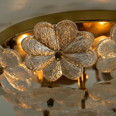 Large Glass and Brass Floral Wall Light from Ernst Palme, 1970s-VDW-829147