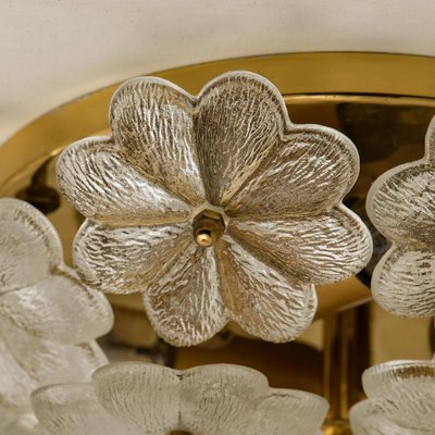 Large Glass and Brass Floral Wall Light from Ernst Palme, 1970s-VDW-829147