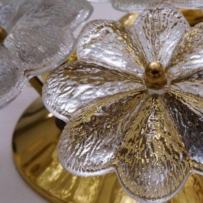 Large Glass and Brass Floral Wall Light from Ernst Palme, 1970s-VDW-829147