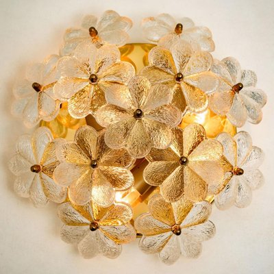 Large Glass and Brass Floral Wall Light from Ernst Palme, 1970s-VDW-829147