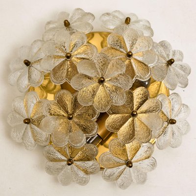 Large Glass and Brass Floral Wall Light from Ernst Palme, 1970s-VDW-829147