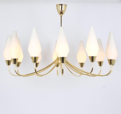 Large Glass Classic Chandelier in the Style of Stilnovo, 1950s-UGR-1085551