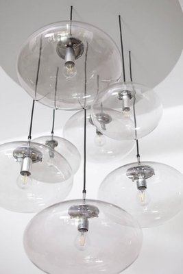 Large Glass Globe Cascade Chandelier from Glashütte Limburg, 1960s-VLZ-632062