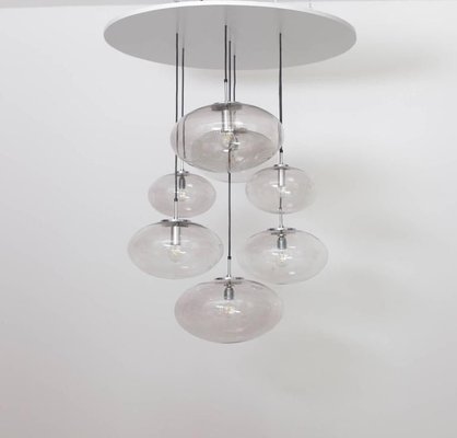 Large Glass Globe Cascade Chandelier from Glashütte Limburg, 1960s-VLZ-632062