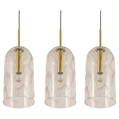 Large Glass Pendant Lights by Limburg, Germany, 1970s, Set of 3-UGR-1301197