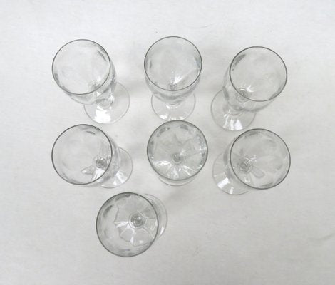 Large Glass Wine Glasses, France, Set of 7-EY-1384455