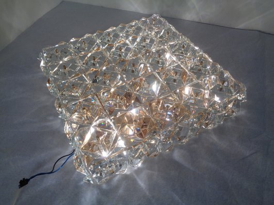 Large Gold-Plated & Crystal Glass Flush Mount Light from Kinkeldey, 1970s-RDW-692087