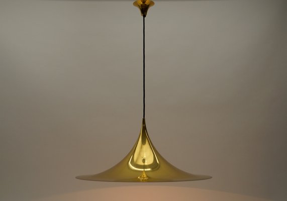 Large Gold Semi Pendant Lamp by Claus Bonderup & Torsten Thorup for Fog & Mørup, 1970s-KQB-1756467