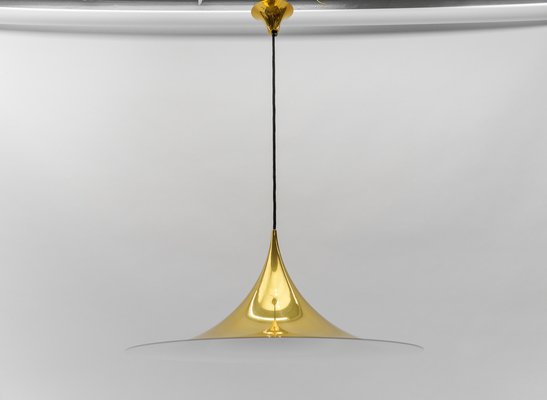 Large Gold Semi Pendant Lamp by Claus Bonderup & Torsten Thorup for Fog & Mørup, 1970s-KQB-1756467